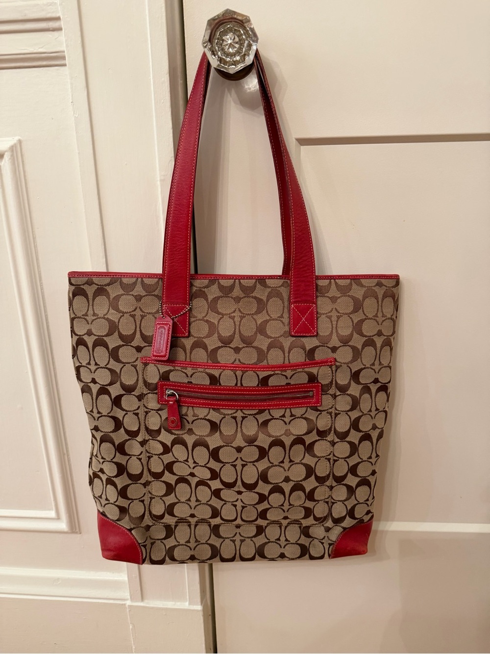 Red Coach Tote Bag Largest